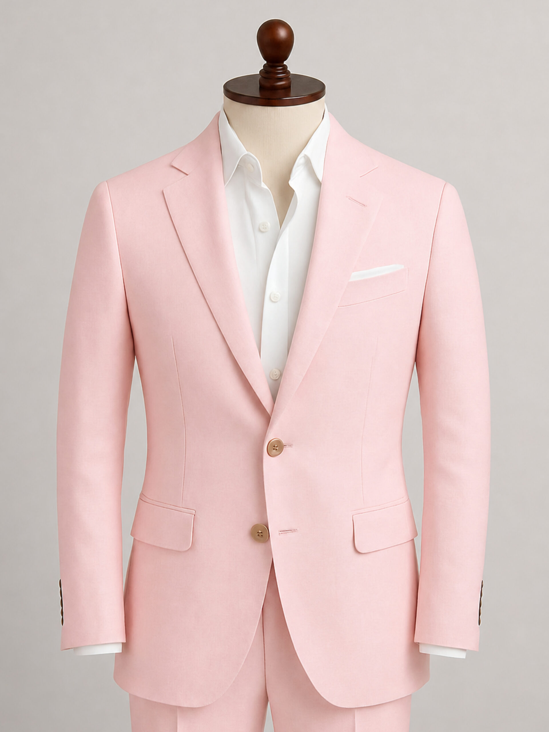 Pastel Pink Linen Two-Piece Suit by Beaumont - Image 5