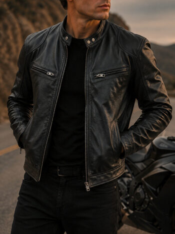 The Racer Jacket – Slim Fit Genuine Sheepskin Biker Leather