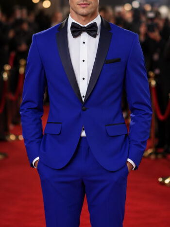 The Cambridge Tuxedo – Royal Blue with Black Satin Shawl Lapel
