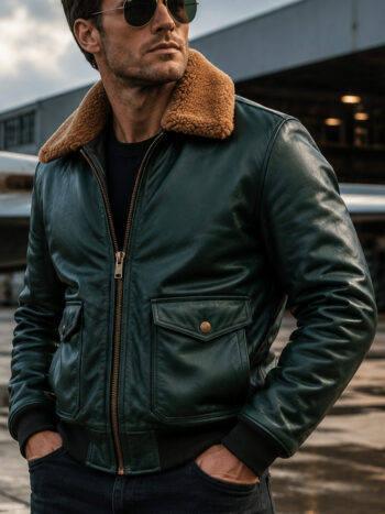 The A2 Bomber Jacket – Men's Genuine Sheepskin Leather with Faux Fur Collar