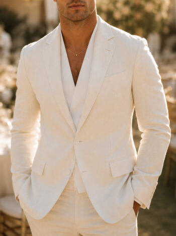White Linen Two-Piece Suit by Whitmore