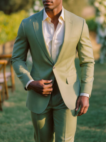 The Kensington Suit – Sage Green Wool Blend for Summer Weddings