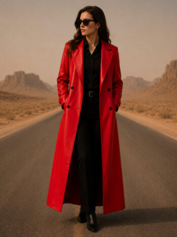 The Boulevard Coat – Crimson Red Wool for Men